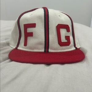 Fear of God Cream Wool Cap with Red and Black Stripe